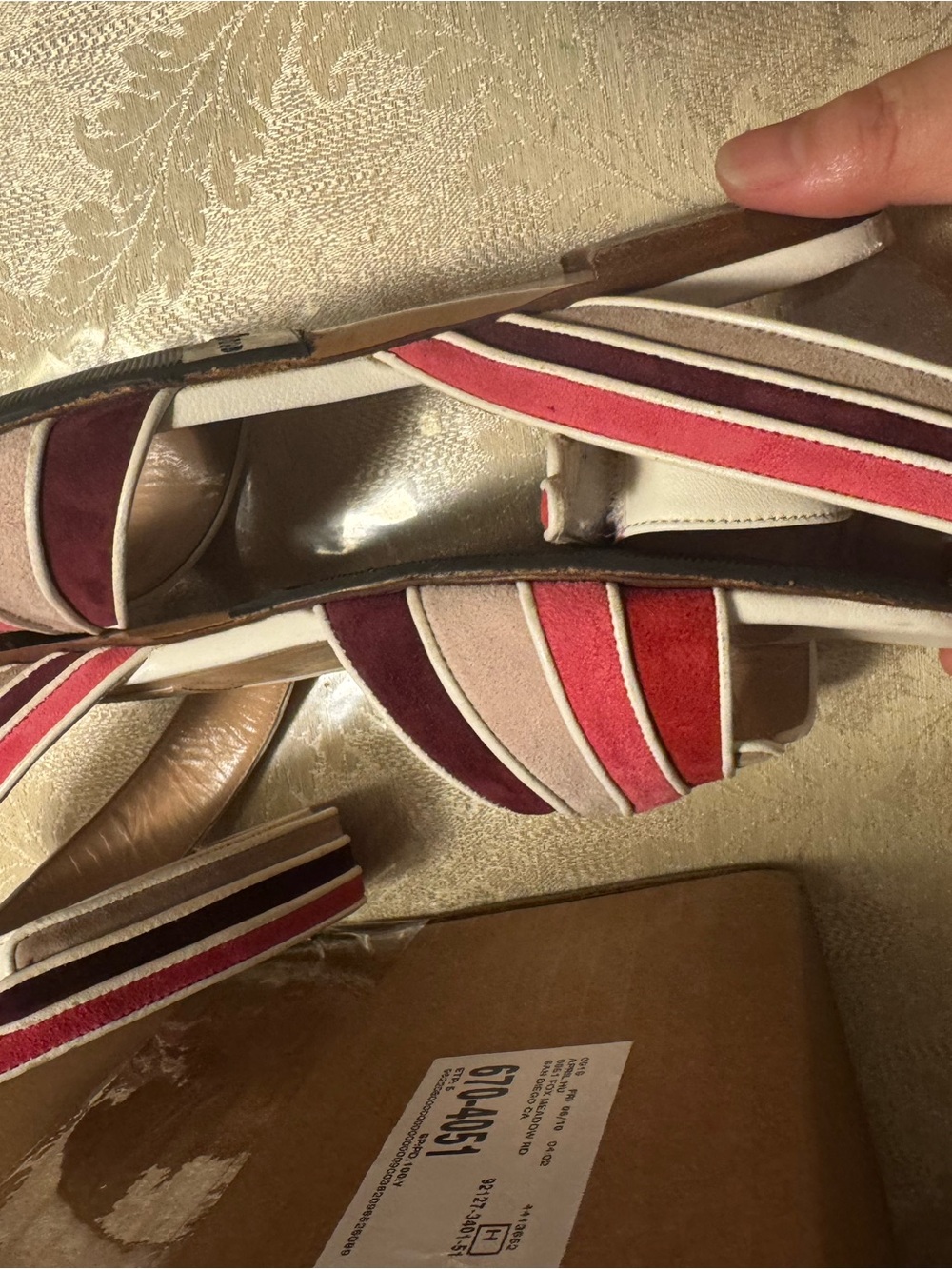 Valentino Garavani Goodyear Sole Striped Sandals 36 + COA & Dust Bag - Picture 7 of 9